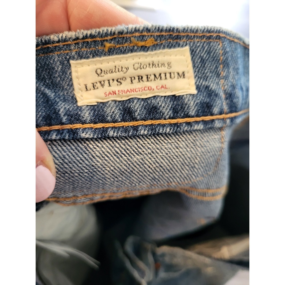 Levis Premium Mens 512 Slim Taper Fit Patchwork Distressed Jeans 34 X 30 - Picture 8 of 12